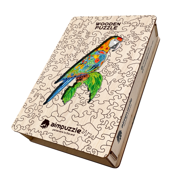 Green Parrot Wooden Jigsaw Puzzle