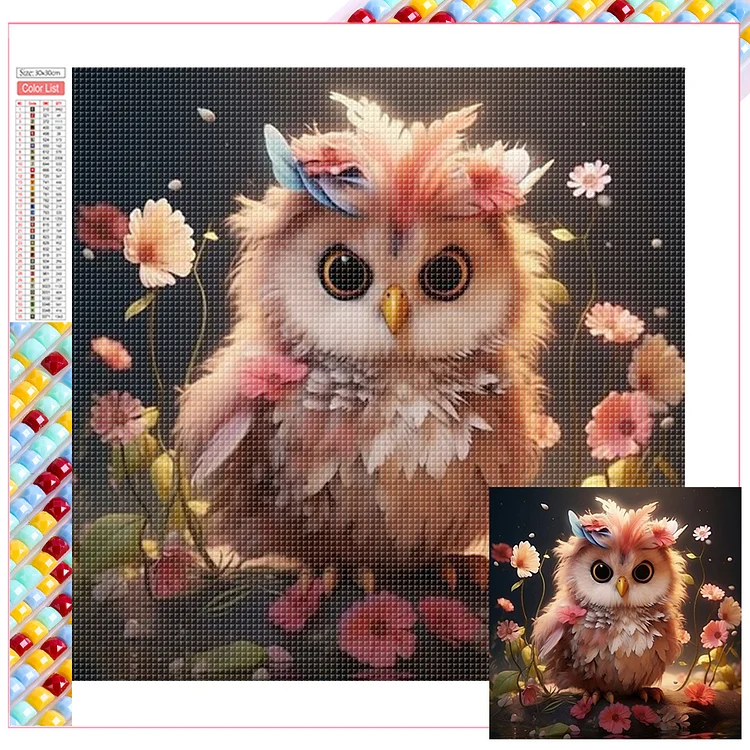 Owl - Full Square - Diamond Painting (35*35cm)