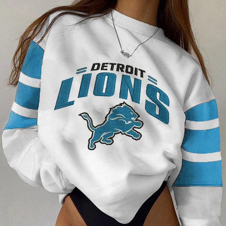 Detroit Lions Crew Neck Colorblock Sweatshirt