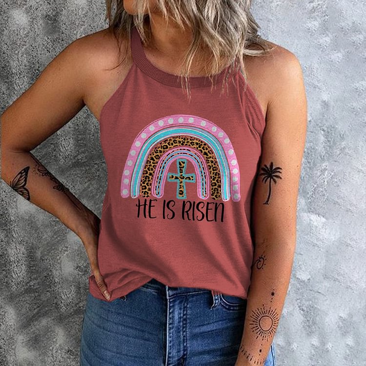 Cross Easter Print Tank Top