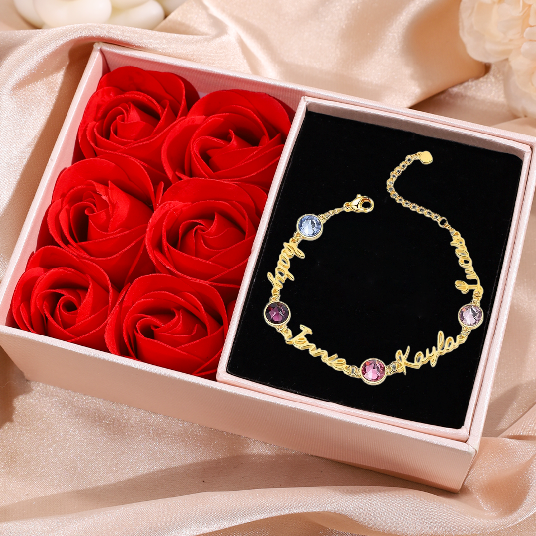 FOCALOOK Bracciale Donna Regolabile Con Pietra Di Nascita Giugno (Alessandrite Finta) – Placcato Oro 14K, Acciaio Inox 316L