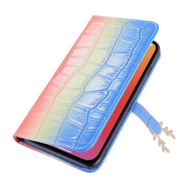 【清爽】iPhone ケース 多機種対応 耐衝撃 グラデーション カード収納