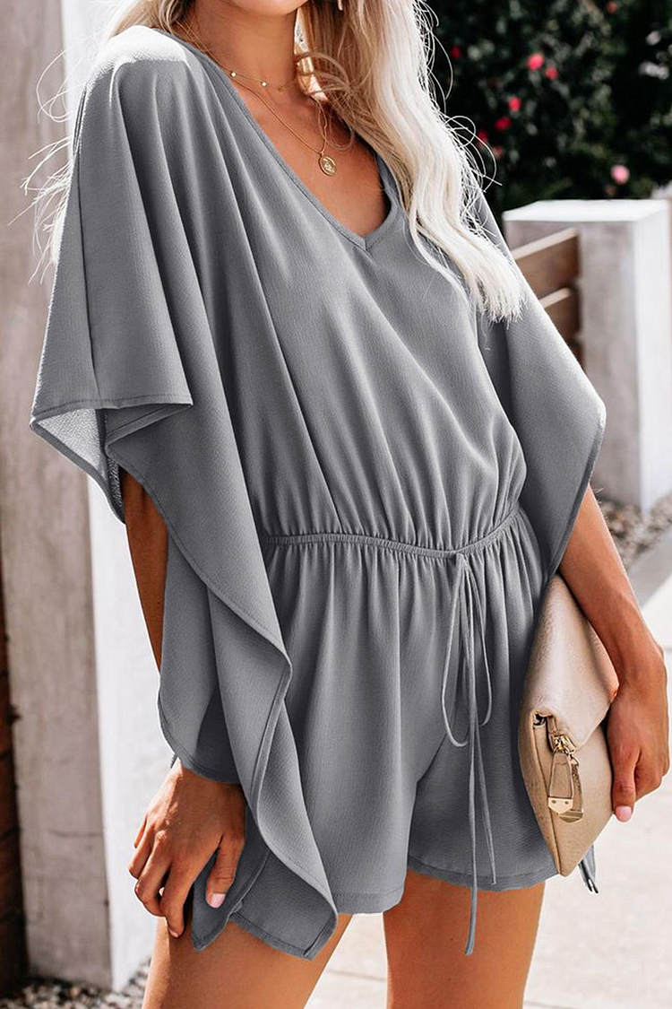 KarliDress V-Neck Ruffled Wide Loose Romper P12896