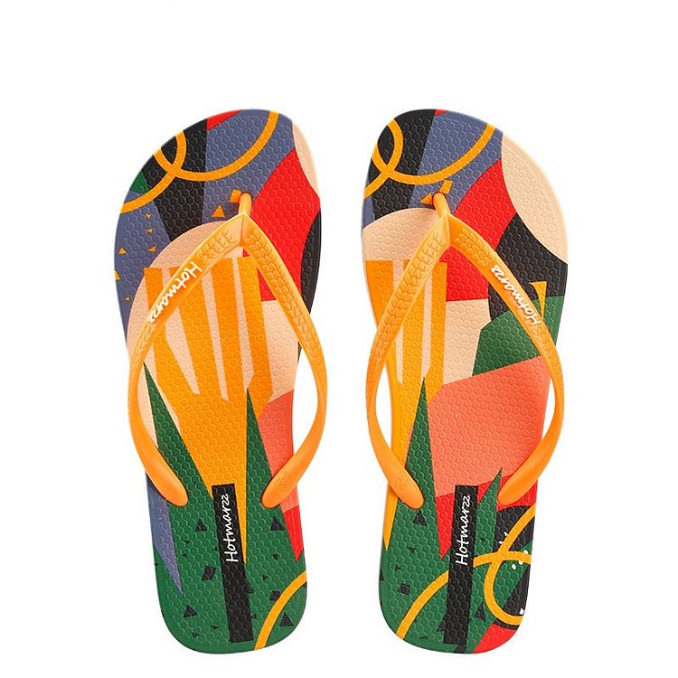 Green Forest Pattern Flip Flops