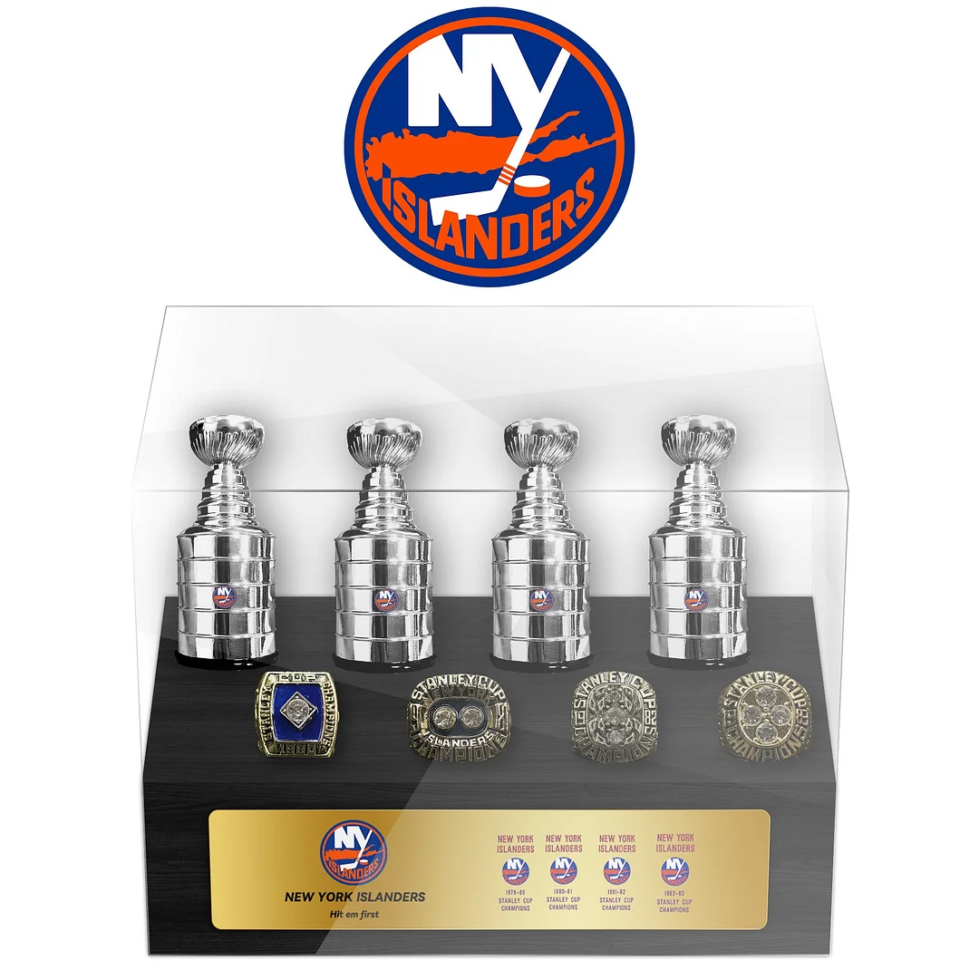 New York Islanders NHL Trophy And Ring Display Case