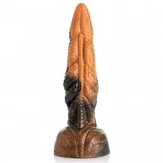 pornhint Pornhint Creature Cocks Ravager Rippled Tentacle Silicone Dildo - Orange/black