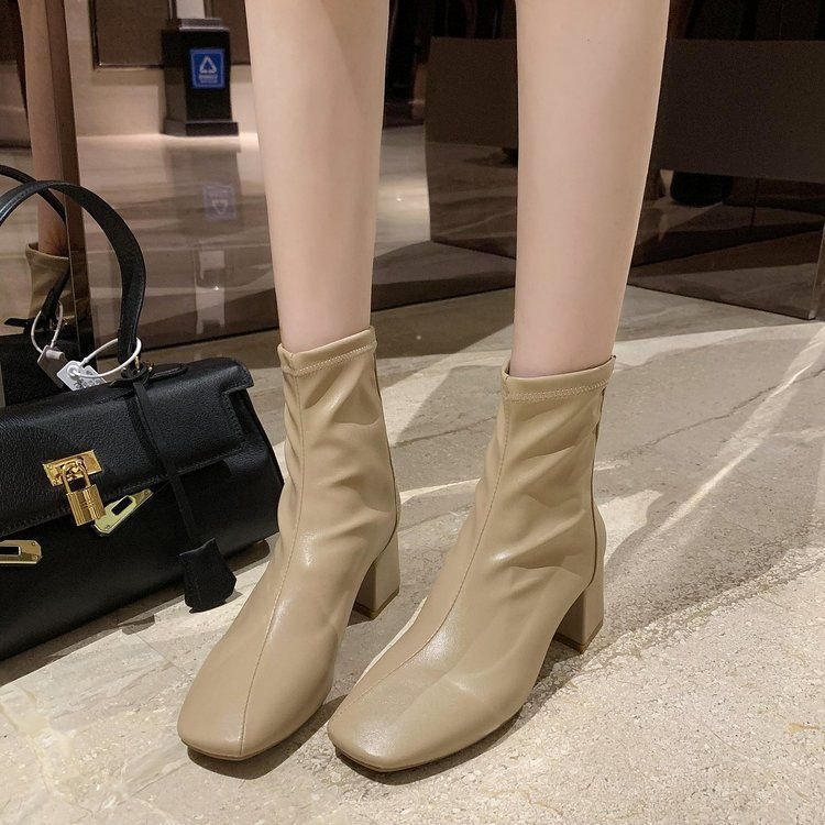 Block-Heel Square Toe Ankle Boots YP228