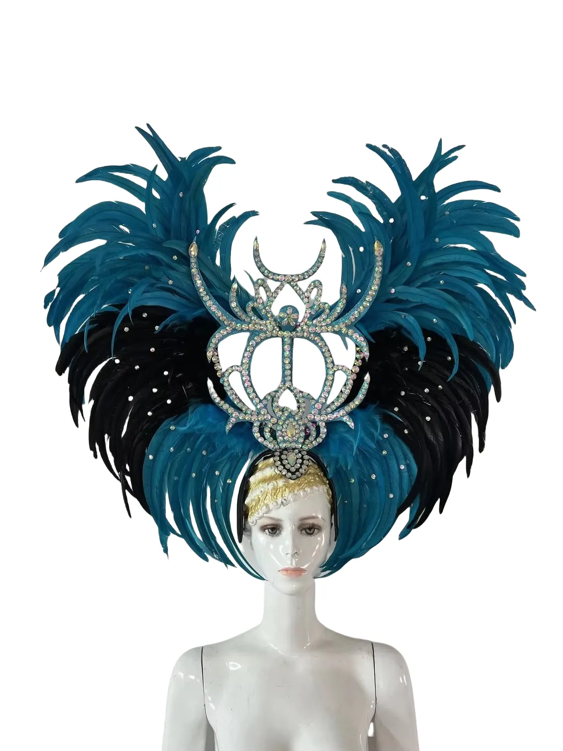 VCSHOES Feather headdress samba costume carnival halloween party bar performance hat makeup dance wings parade