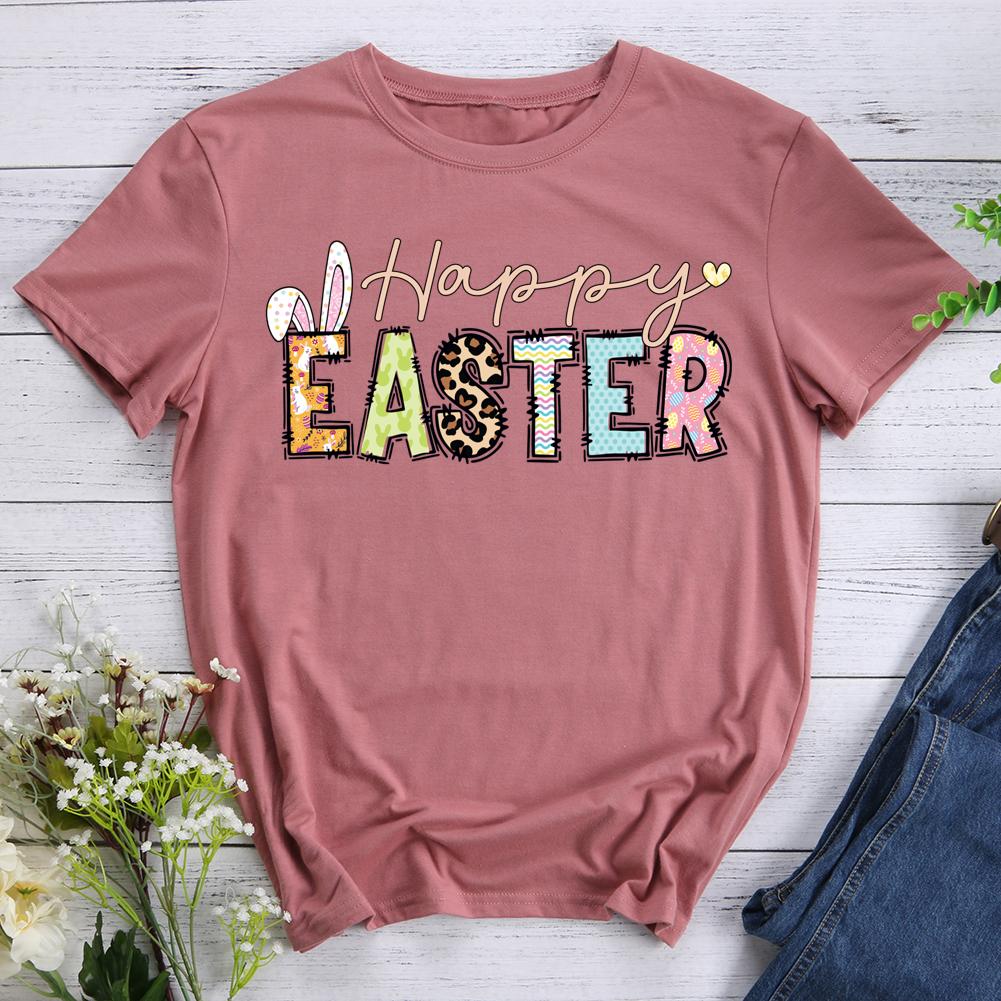 Happy Easter Round Neck T-shirt-0025467-Guru-buzz