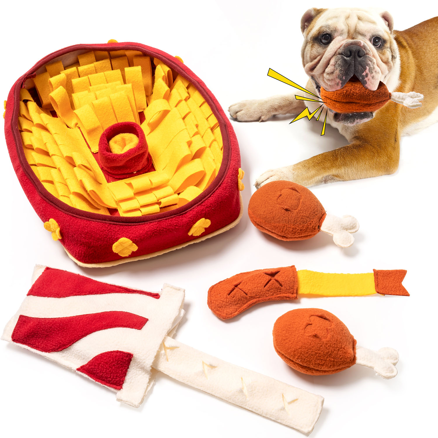 PAWTY FRIED CHICKEN INTERACTIVE SNUFFLE MAT DOG TOY