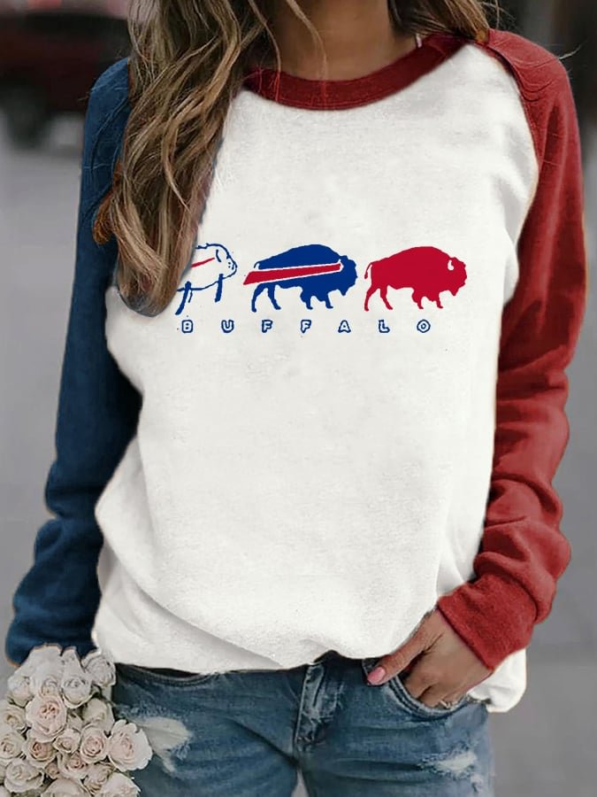 Women's Football Print Casual Sweatshirt socialshop