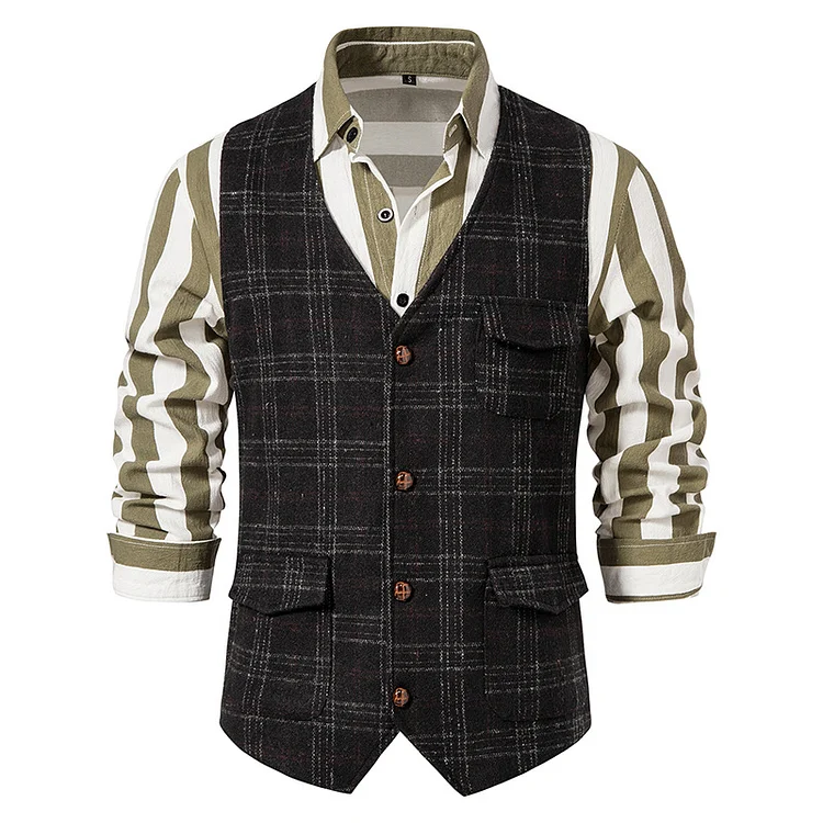 TIMSMEN Vintage Men's Suit Tweed Vest