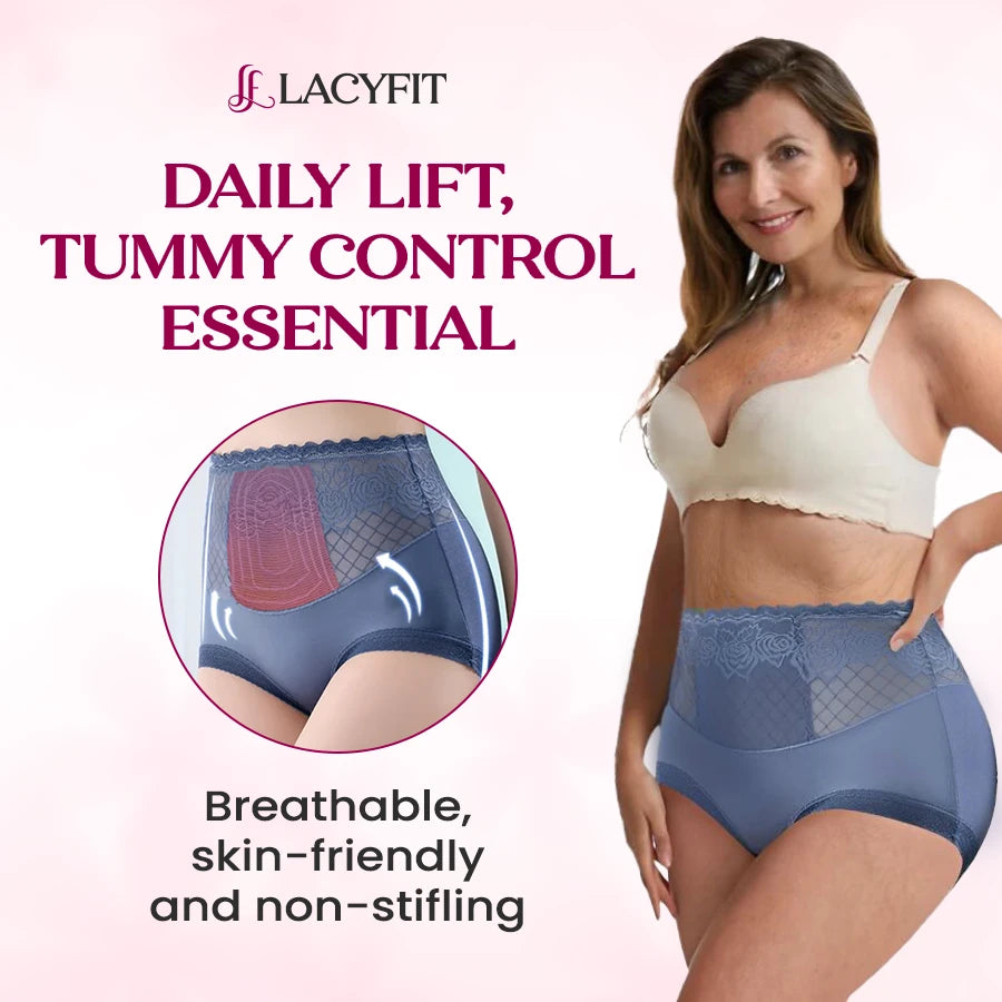 Giltpeak Love Jessie High Waist Panties - Lacy, Silky Comfort With Tummy Control & Hip Lift | Seamless Cotton Underwear For Women