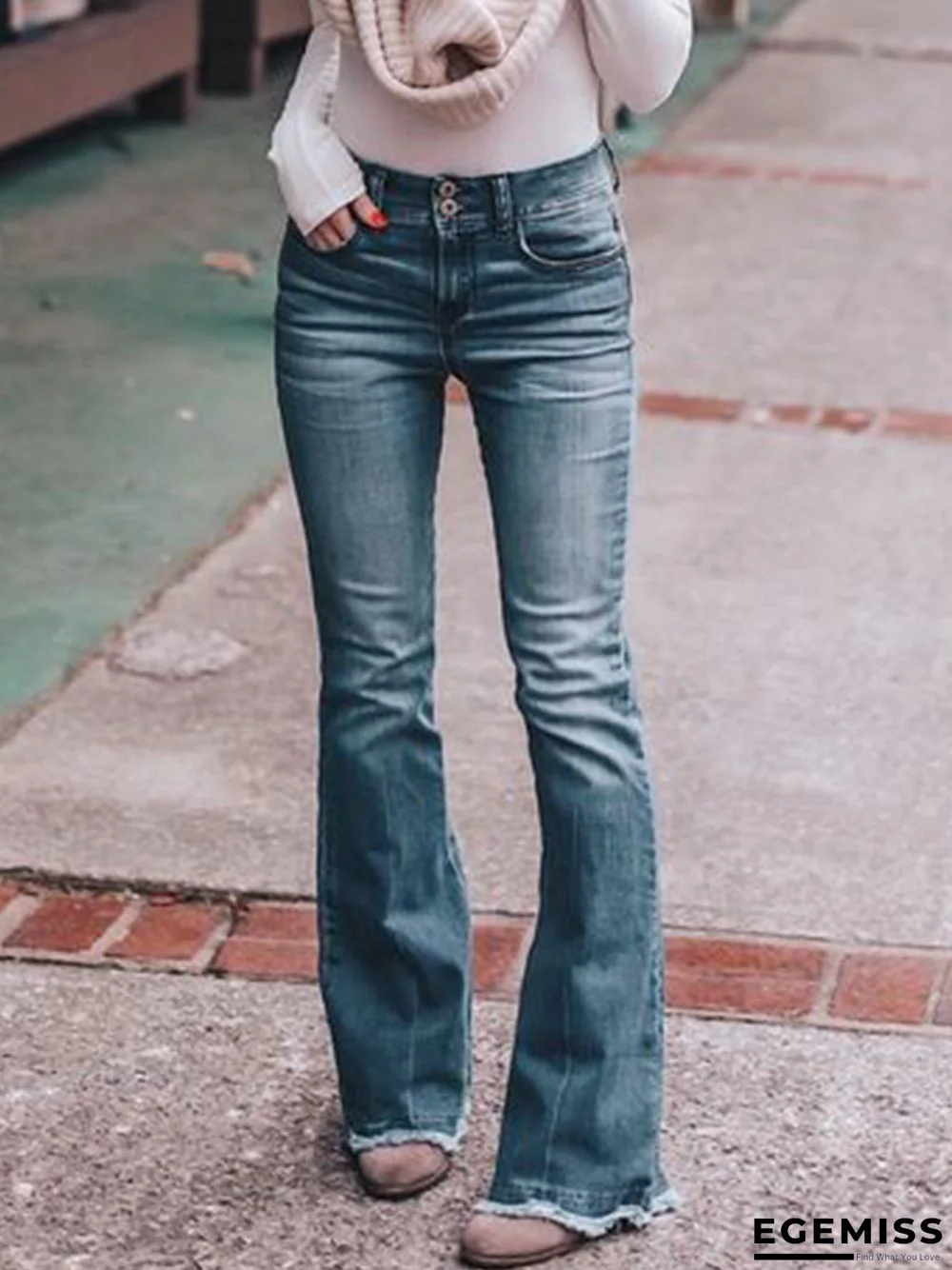 Slim-fit denim flared Jeans | EGEMISS