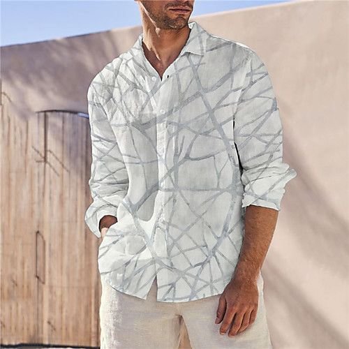Men's Casual Shirts Lapel Pattern Print Shirts T-Shirts
