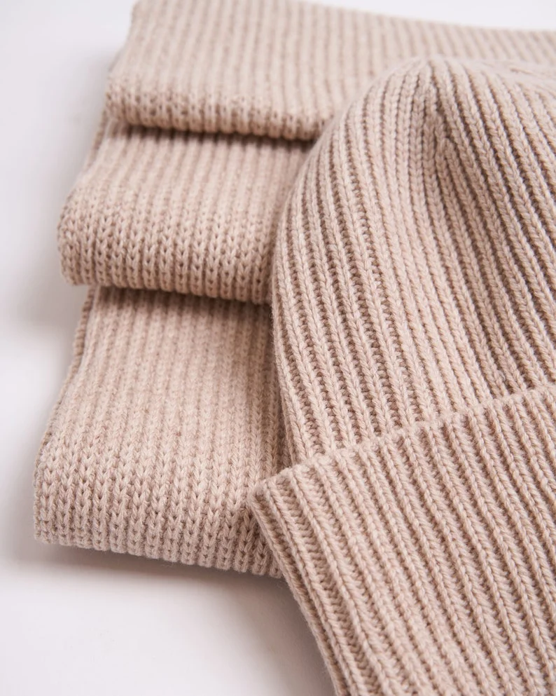 Knitted hat made of 100% organic merino wool / wool scarf XXL / knitted scarf / beanie cap / wool cap / winter cap / model Lenggries