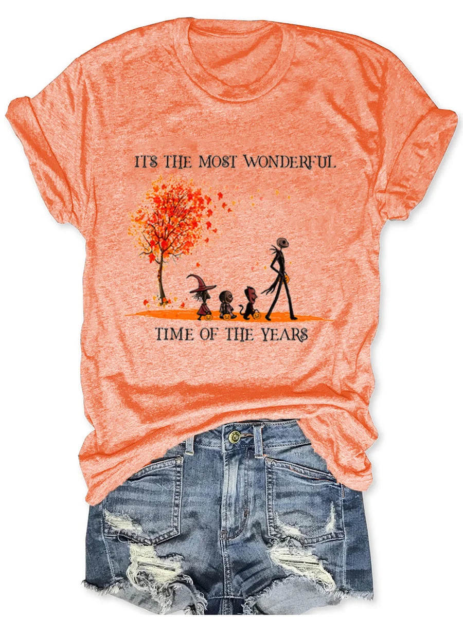 Halloween It’s The Most Wonderful Time Of The Year Round Neck Short Sleeves T-shirt