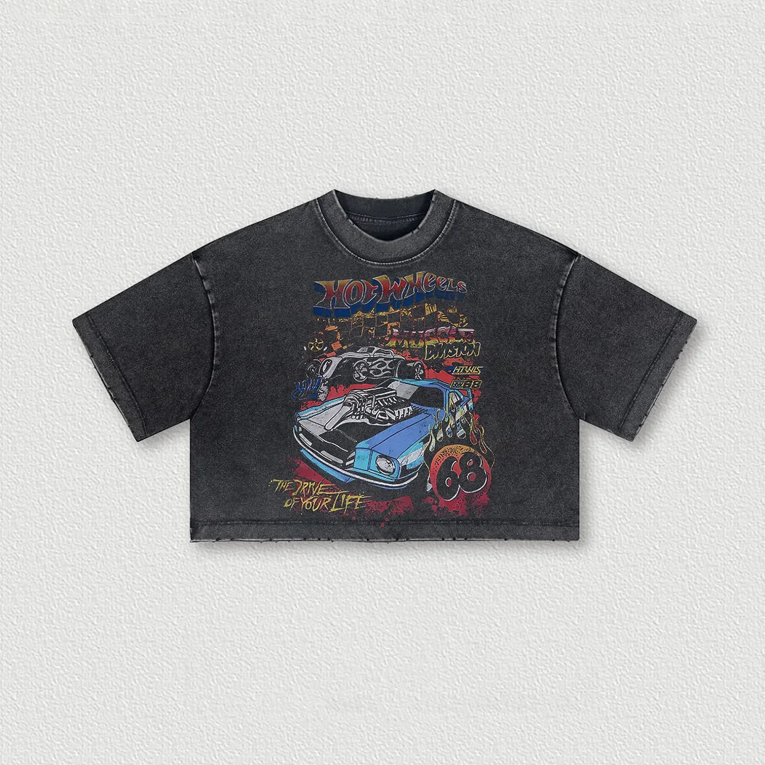 Hotwheels Washed Women's Cropped Top - Devcarry