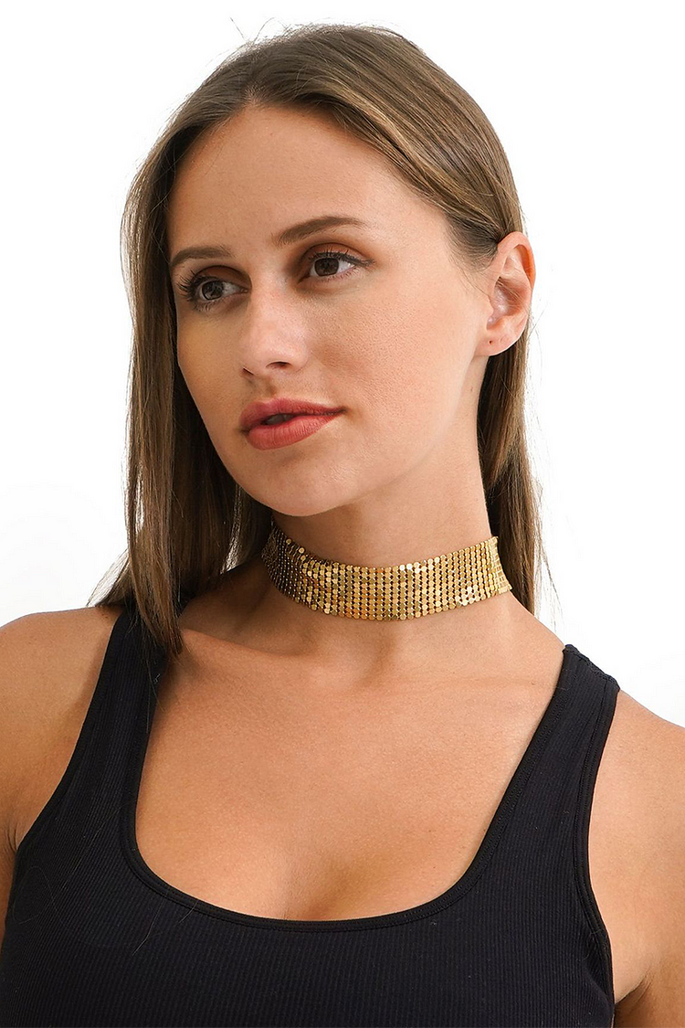 Punk Style Alloy Fashionable Party Choker-Gold