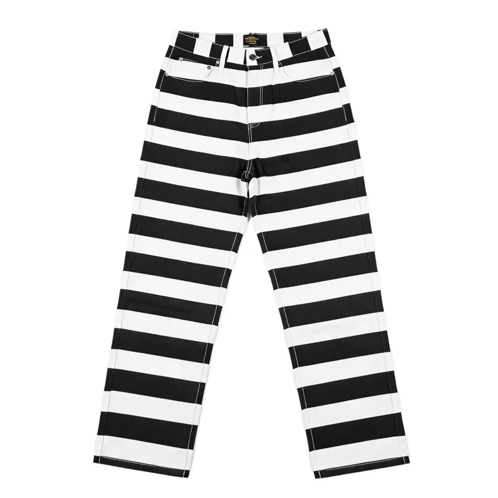 16oz Men's Vintage Motorcycle Workwear Pants Prisoner Series Black
