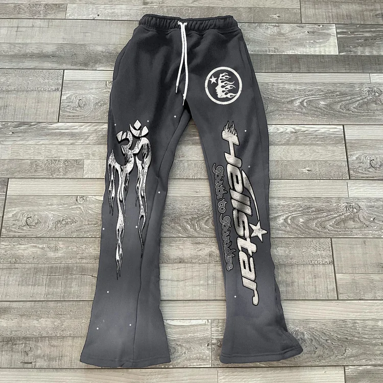 Retro Street Style Print Casual Gradient Flared Pants