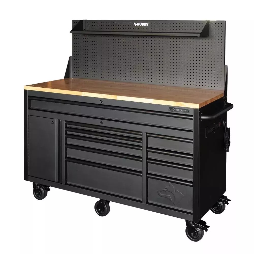 HEAVYDUTY 61 IN. W 10DRAWER 1DOOR, DEEP TOOL CHEST MOBILE WORKBENCH