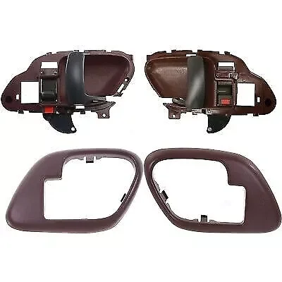Dronehint Front Interior Door Handle Kit For 1995-1999 Chevrolet GMC C1500 K1500 Red Bezel (For: GMC) Parts