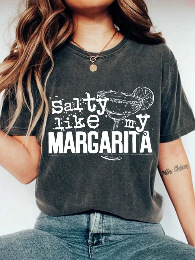 Women's Salty Like My Margarita Cinco De Mayo Print T-shirt