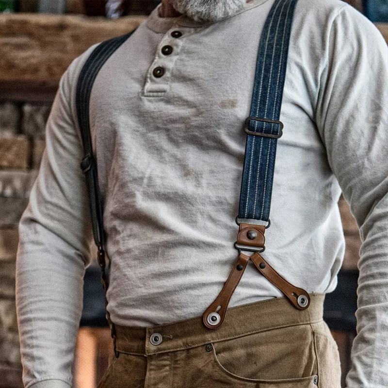 Men's Striped Polka Dot Adjustable Suspenders