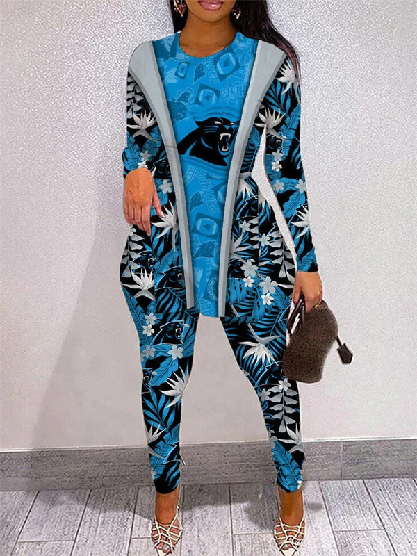 Carolina Panthers Limited Edition High Slit Shirts And Leggings Two-Piece Suits