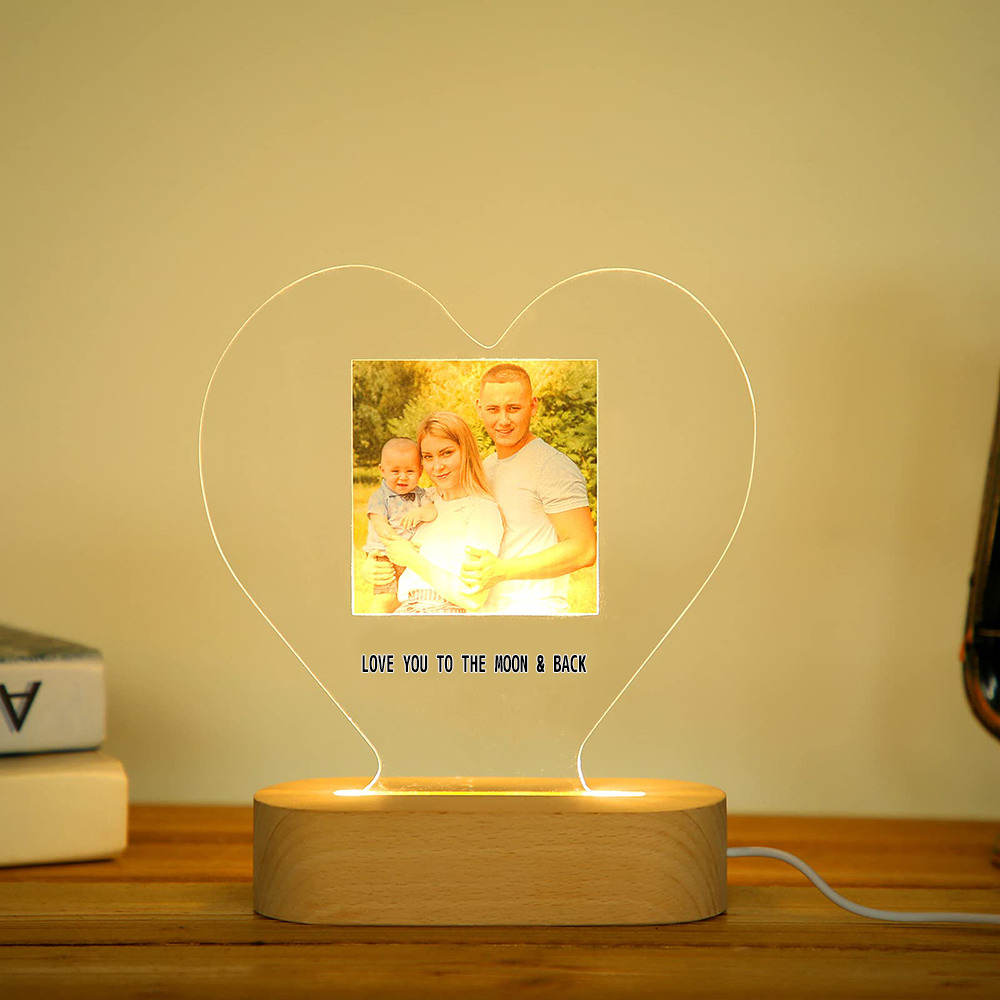 Jessemade Fr Lampe De Chevet Led En Forme De Coeur Photo Personnalis