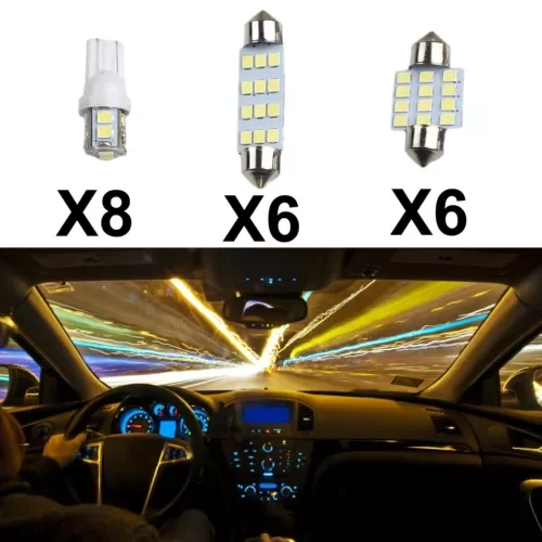Dronehint 20Pcs Car Interior Parts LED Lights Kit For Dome License Plate Lamp Bulb White (For: GMC) Parts