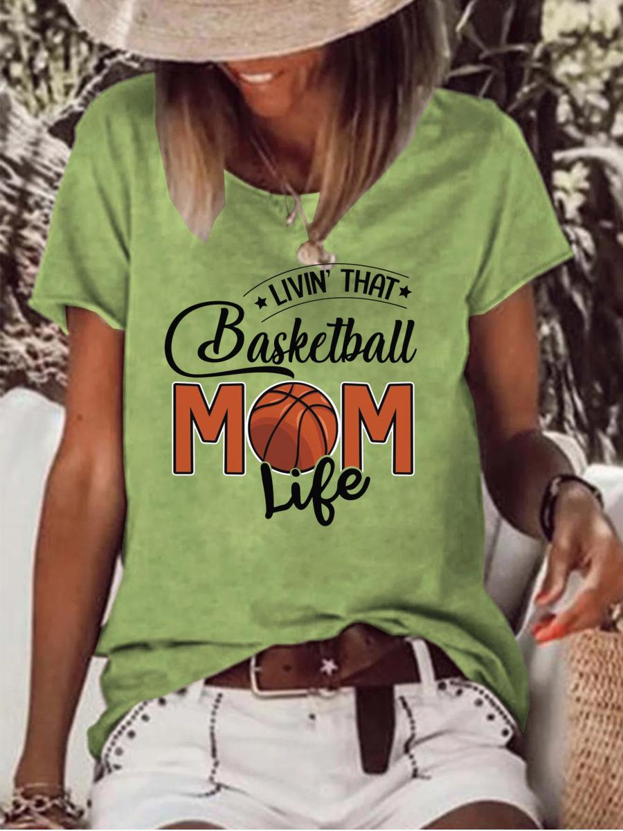Living That Basketball Mom Life Raw Hem Tee-Guru-buzz