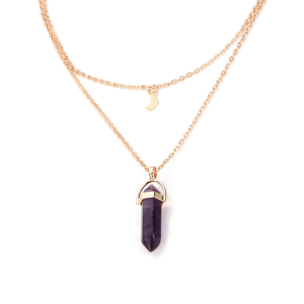 Multilayer Moon Hexagon Pendant Necklace Stone Women Clavicle Chain Jewelry, Purple, 501 Original
Multilayer Moon Hexagon Pendant Necklace Stone Women Clavicle Chain Jewelry, Purple, 501 Original