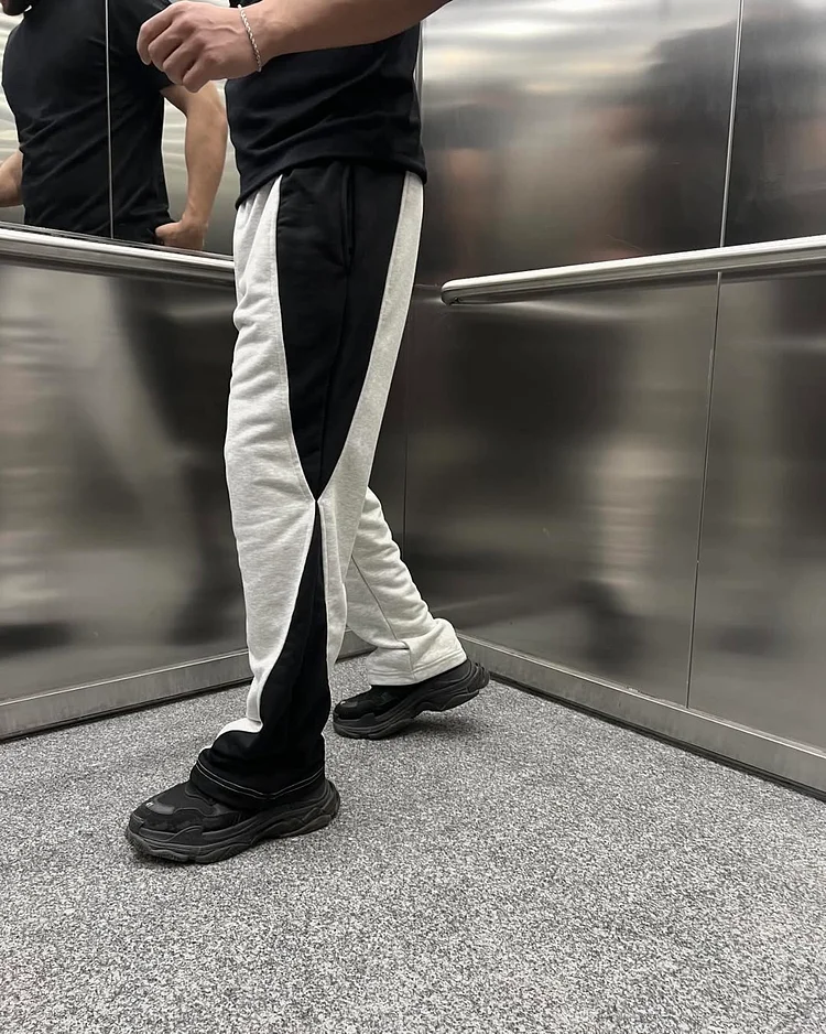 Men's Sweatpants with Colorblocking Design