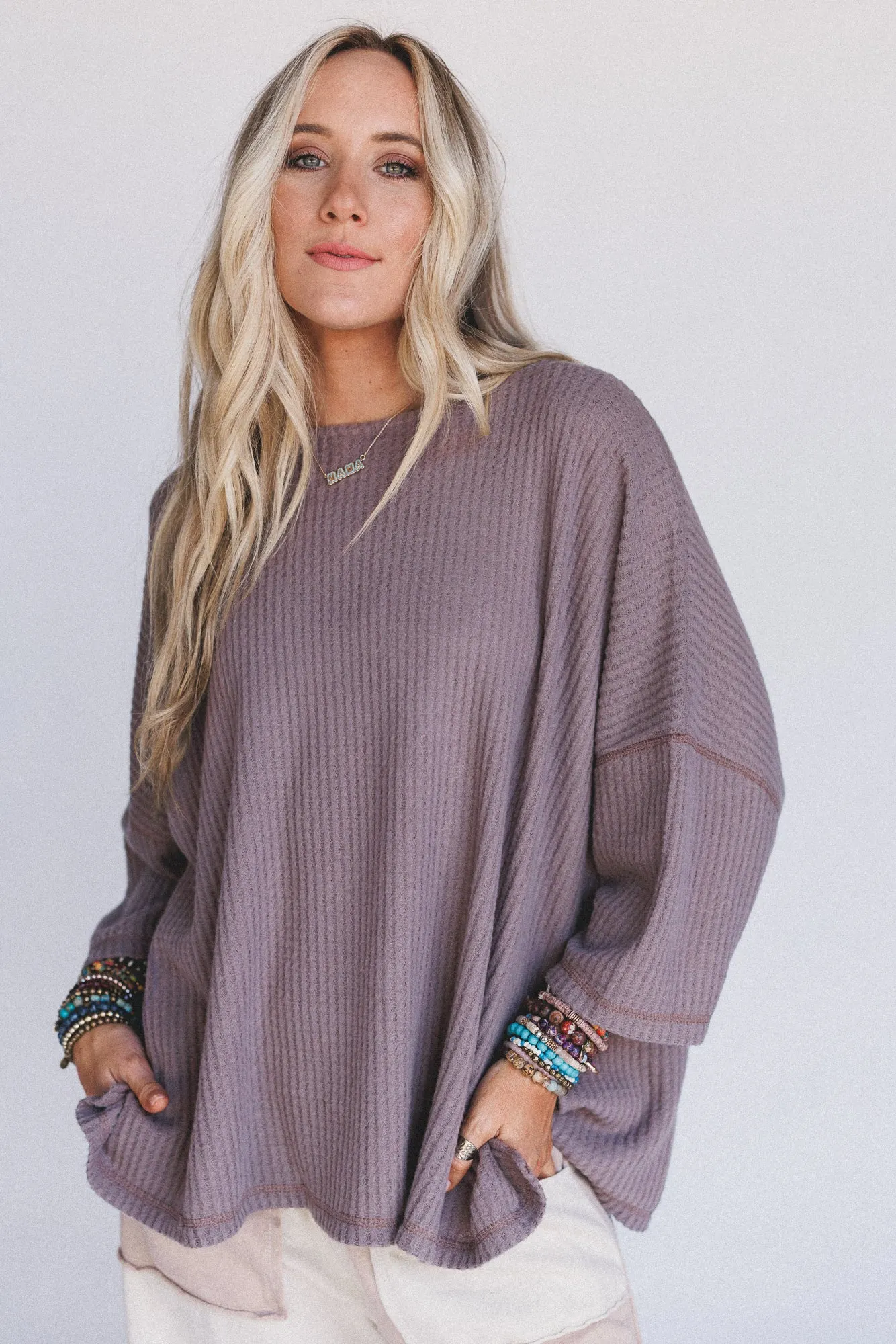The Nest Airis Long Sleeve Top - Mocha