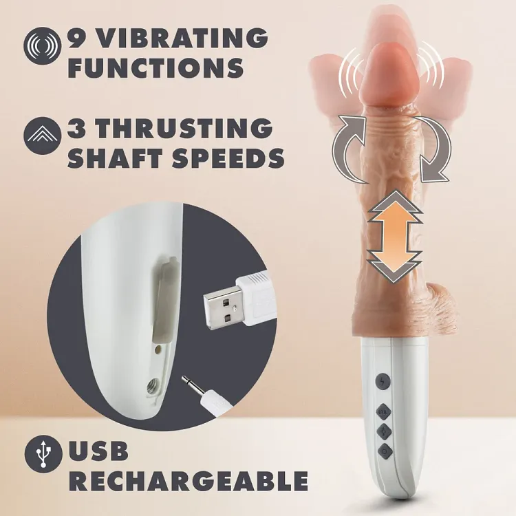 pornhint Pornhint Eden 7" Silicone Realistic Vibrating Vibrator Dildo Cock Sex Toy Wireless Remote Vibrator