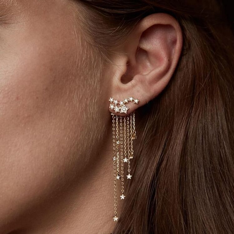 Jewelry-Shining Stars Tassels Earrings - Chicaggo