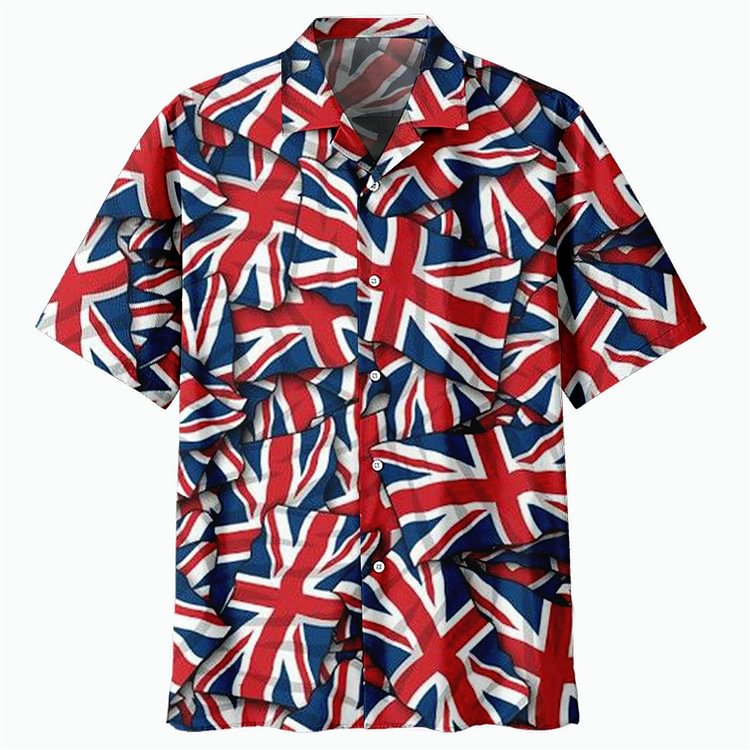 Men's Flag Creative Print Casual Fashion Shirt