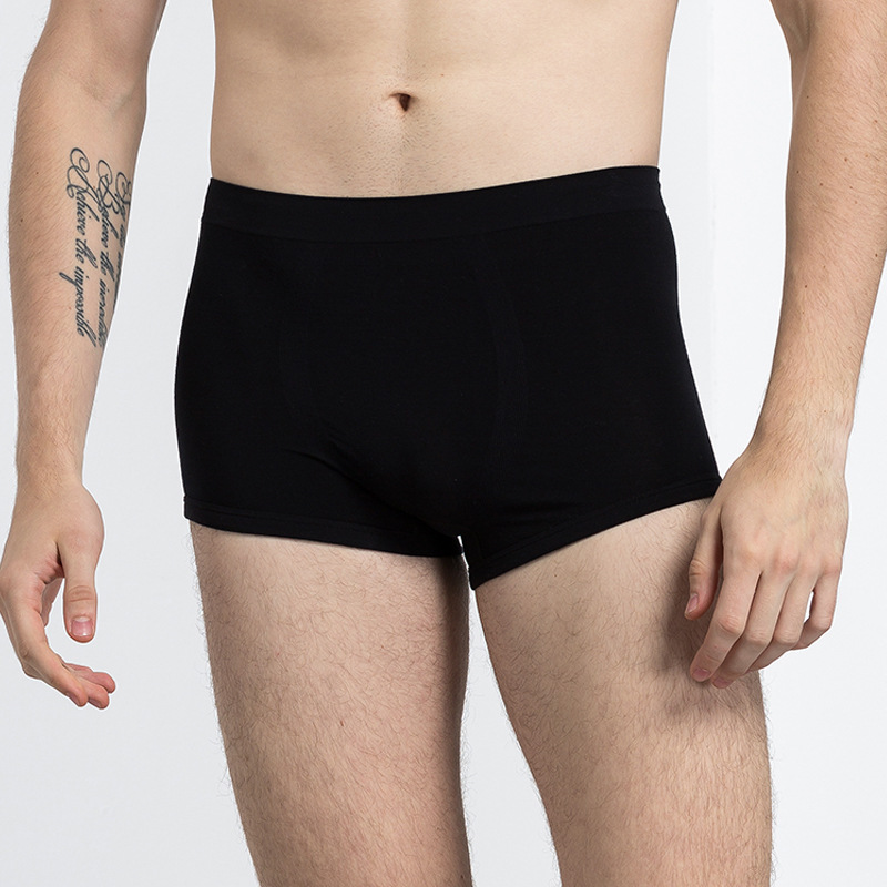 Men's Silk Trunks Underwear Thin Light Style Black