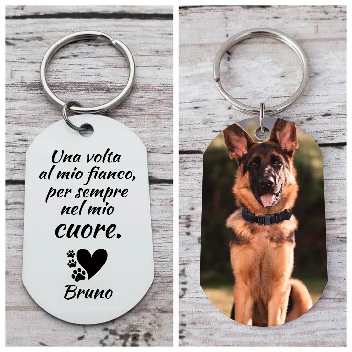 Portachiavi Personalizzato Per Coppie Con Nome E Data Incisi, Regalo Fidanzati 2 Pezzi In Acciaio Inox - 2