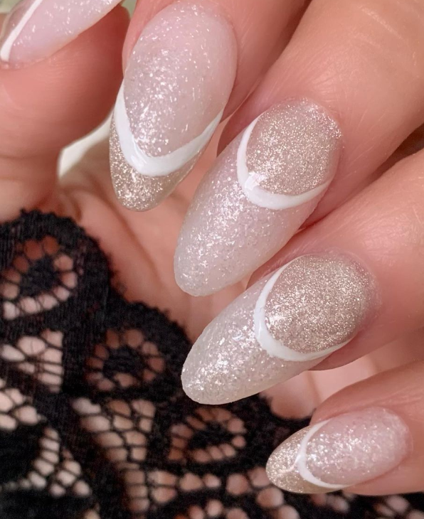 Pure Radiance: White Glitter Nail Designs for Summer 2023