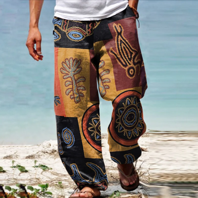 Ethnic Irregular Boho Pants-inspireuse