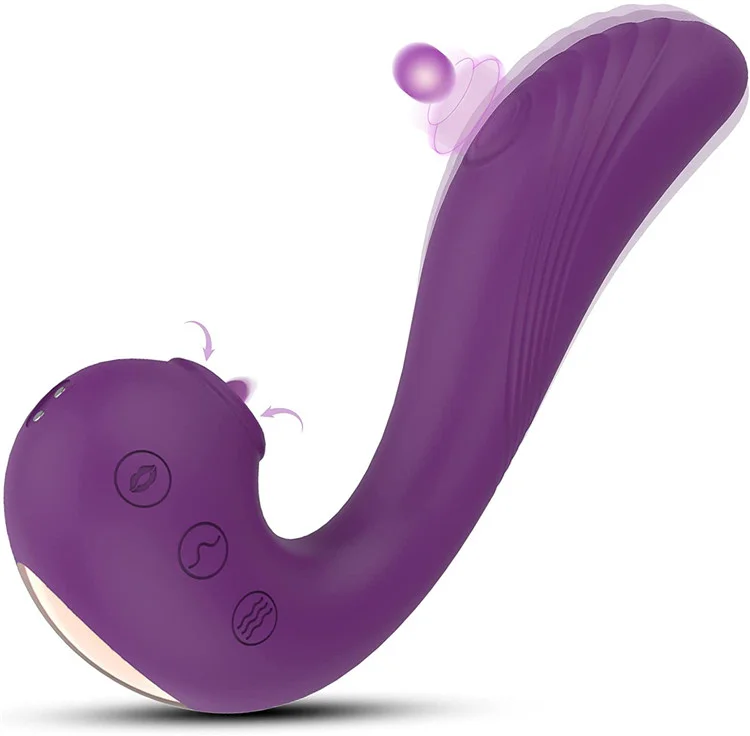 3 in 1 Clitoral Sucking & Licking Vibrator - Rose Toy