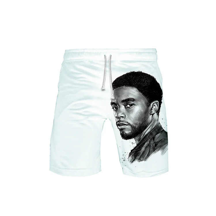 Chadwick Boseman digital print casual shorts