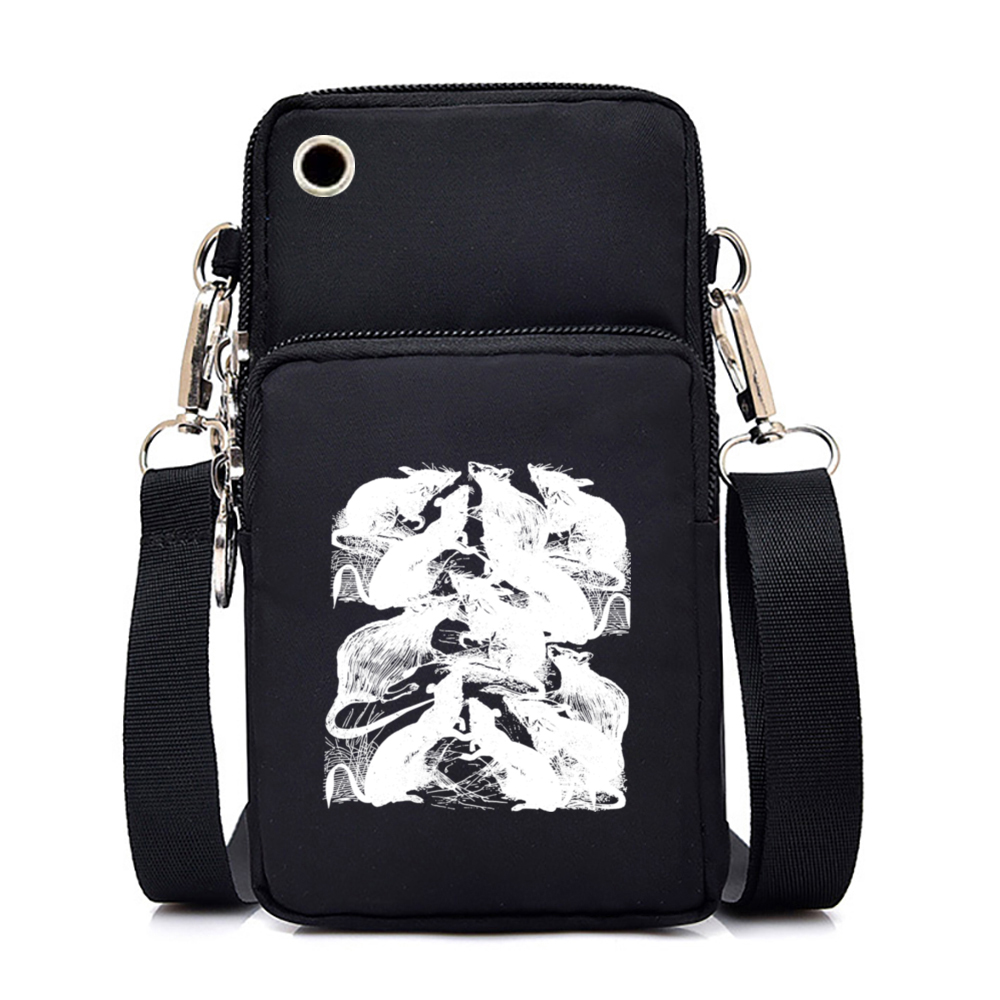 Wallenrisen Rat Women's Mobile Phone Bag Cartoon Animal Female Purses and Handbags Rats Embrace Print Wrist Bag Rat Crossbody Bags for Women Women's shoulder bags