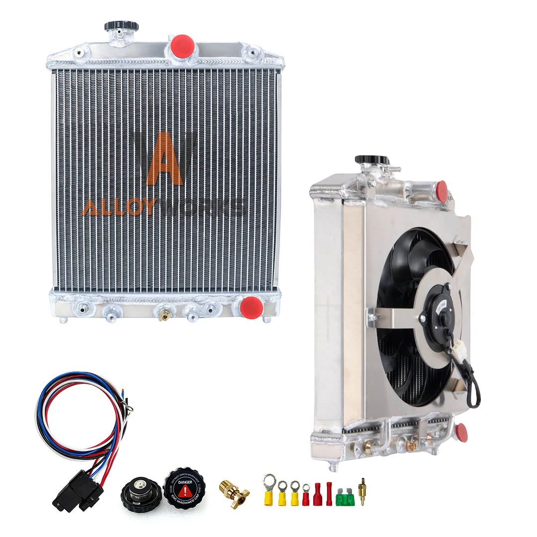 Alloyworks 3 Row Radiator Shroud Fan For Honda Civic 1992-2000 D15 D16 EK EG Acura Integra GS AT