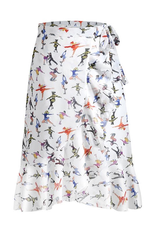 Lace-Up Slit Floral Chiffon Skirt - Shop Trendy Women's Clothing | LoverChic