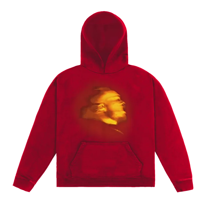 "Zach Bryan With Heaven On Tour red hoodie portrait graphic"
