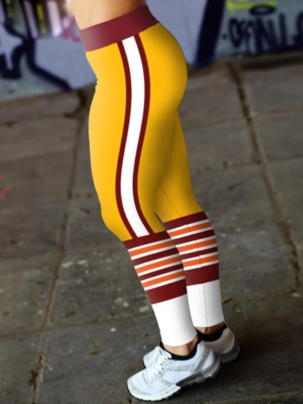 Washington Redskins Football Fitness Sports Printed Stitching Yoga Pants